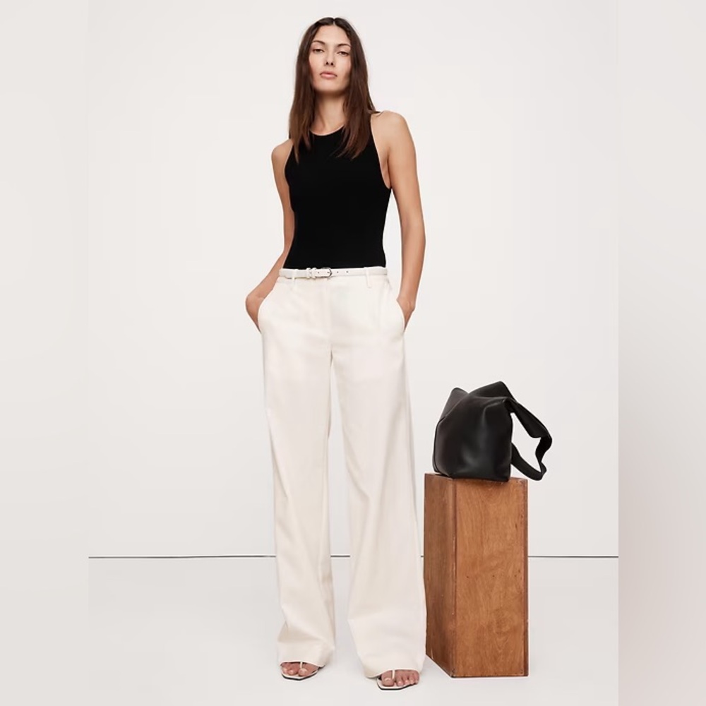 BANANA REPUBLIC THE EVERYDAY WIDE-LEG PANT IN TENCEL COTTON PANTS SZ XL NWT
